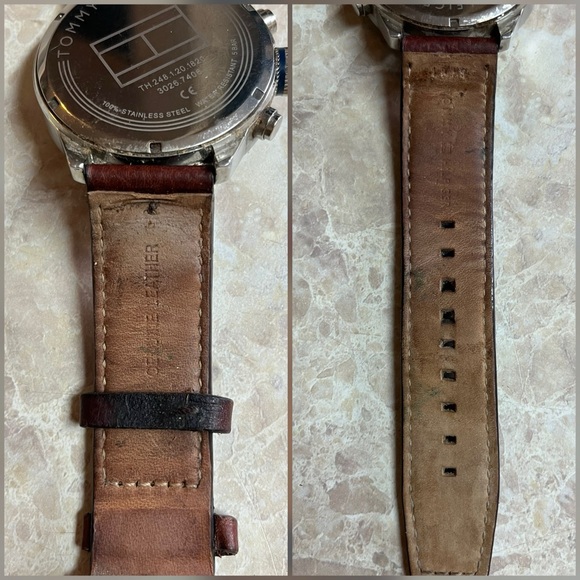 Tommy Hilfiger Stainless Steel and Leather Strap Men’s Watch Model 1791137 - Picture 13 of 16